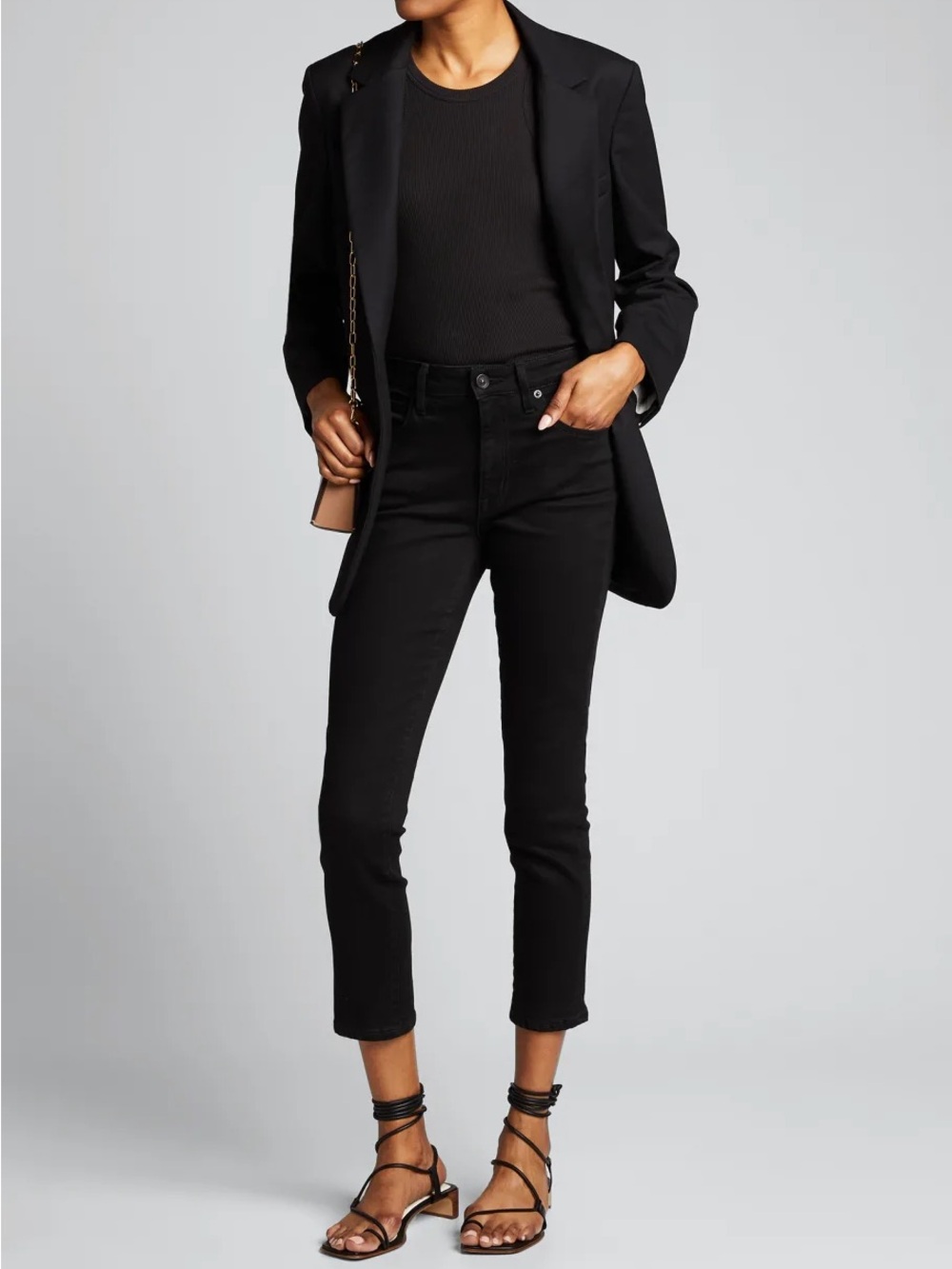 SLVRLAKE Lou Lou cropped black straight leg jeans